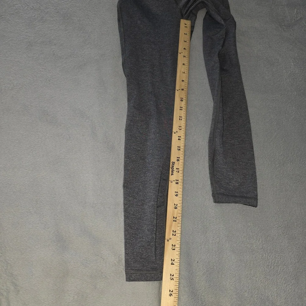 Lululemon Heathered Gray Mesh Panel High Rise Leggings Yoga Running‎ Tights